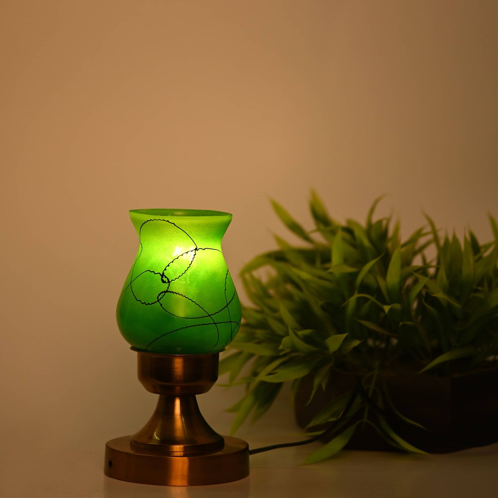 Somil - Green Decorative Table Lamp ( Pack of 1 )     			Somil - Green Decorative Table Lamp ( Pack of 1 )