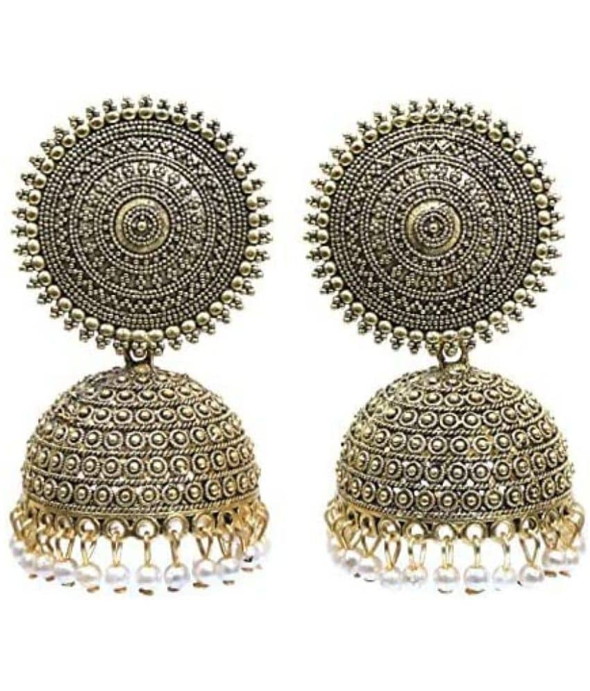 Sunhari Jewels - Gold Jhumki Earrings ( Pack of 1 ) - Earrings | Buy online on ZillyBuy