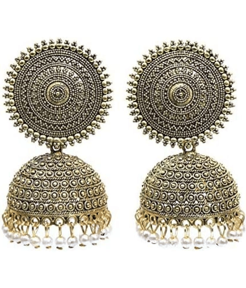 Sunhari Jewels - Gold Jhumki Earrings ( Pack of 1 ) - Earrings | Buy online on ZillyBuy