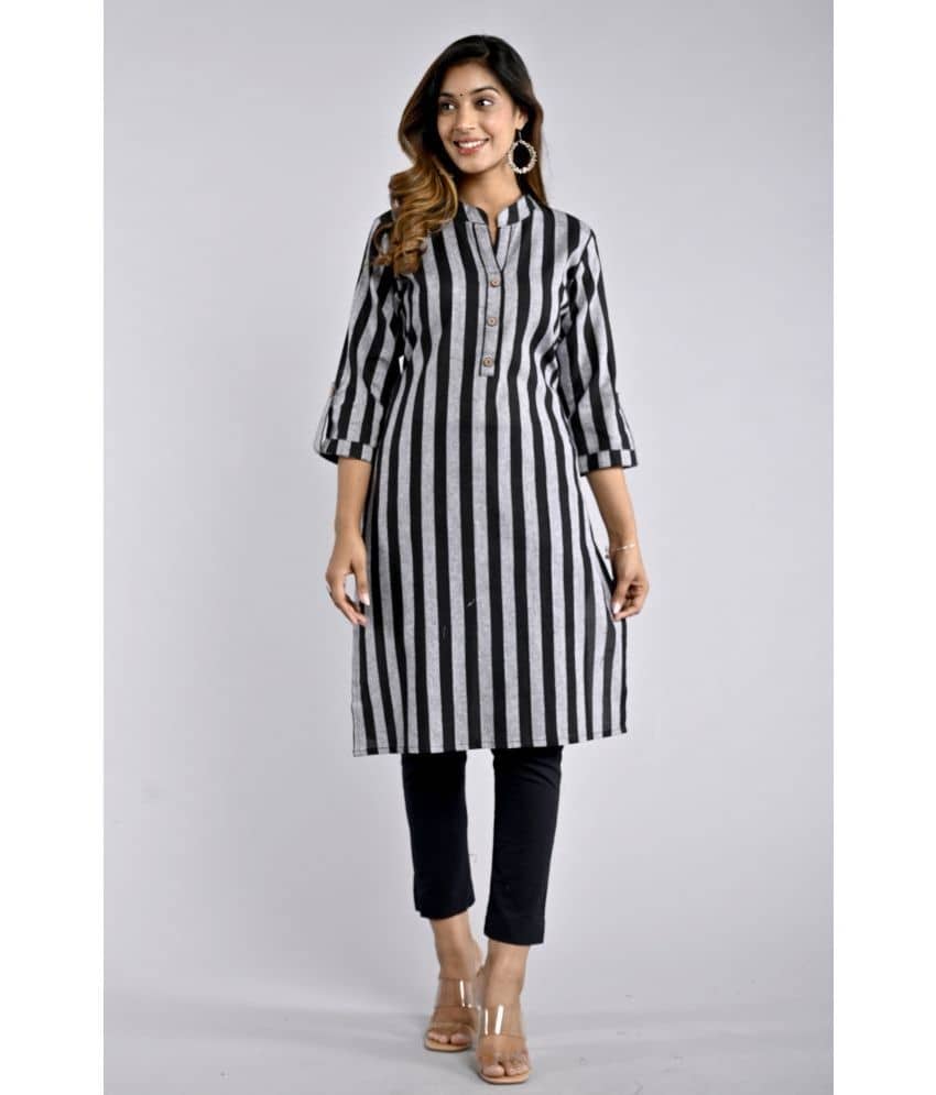 ZAMAISHA - Black Cotton Women's Straight Kurti ( Pack of 1 ) - Kurtis, Tunics | Buy online on ZillyBuy