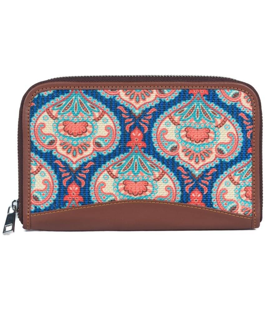     			Zouk - Jute Blue Women's Zip Around Wallet ( Pack of 1 )