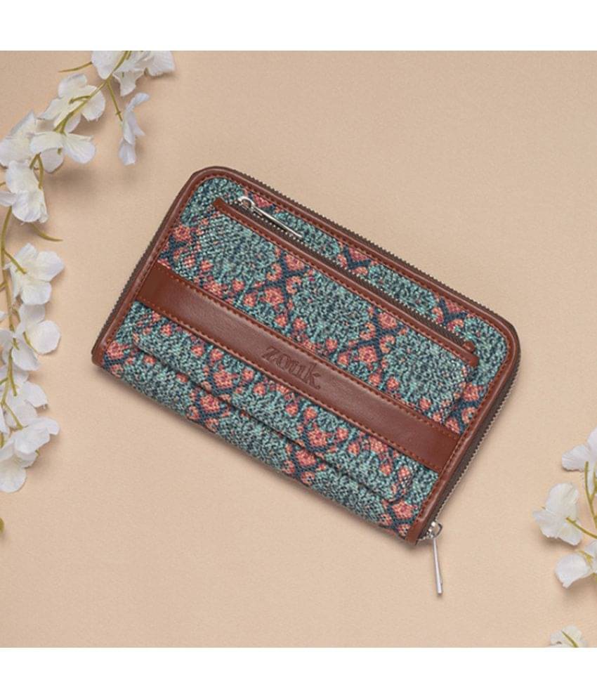     			Zouk - Jute Green Women's Zip Around Wallet ( Pack of 1 )