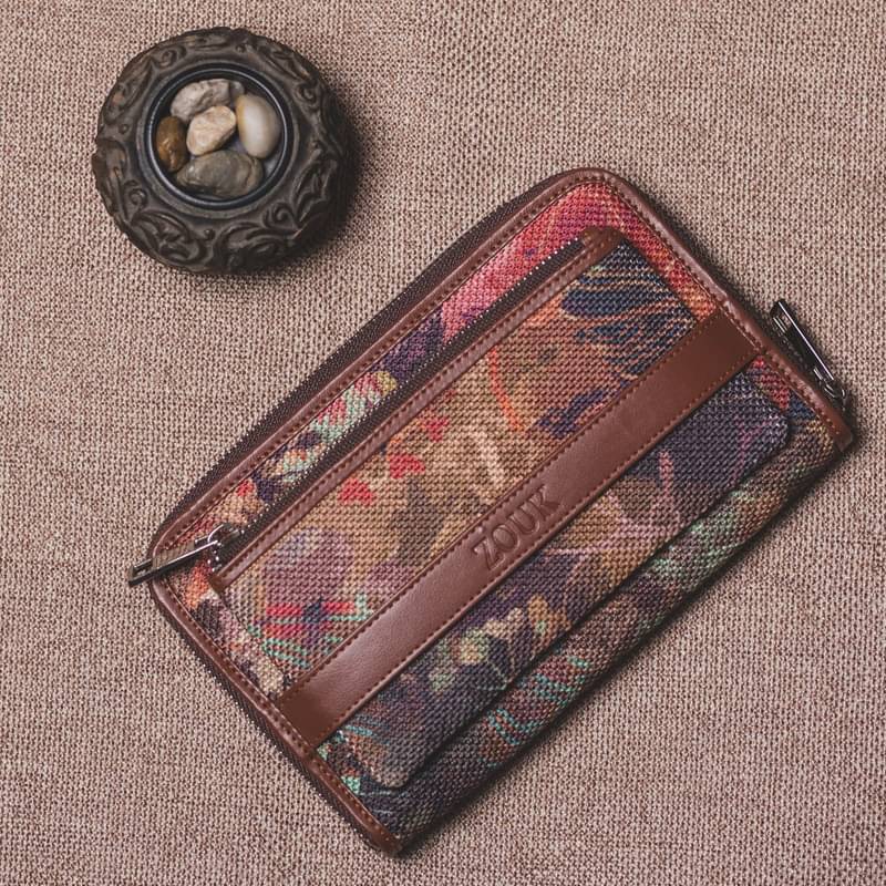     			Zouk - Jute Multi Women's Zip Around Wallet ( Pack of 1 )