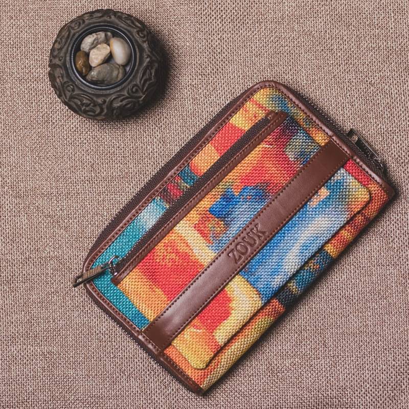     			Zouk - Jute Multi Women's Zip Around Wallet ( Pack of 1 )