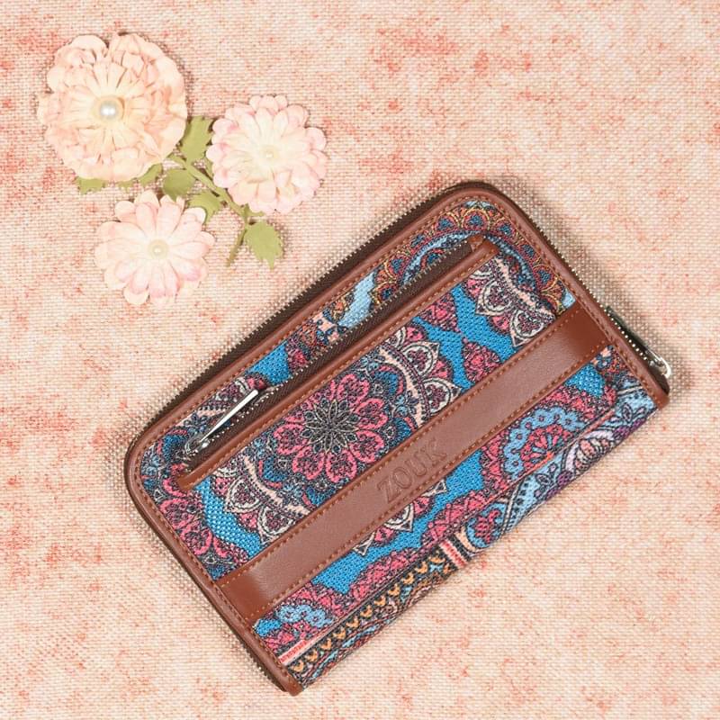     			Zouk - Jute Multi Women's Zip Around Wallet ( Pack of 1 )