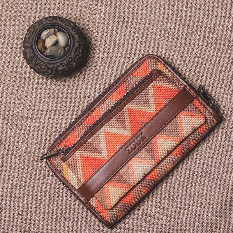     			Zouk - Jute Orange Women's Zip Around Wallet ( Pack of 1 )