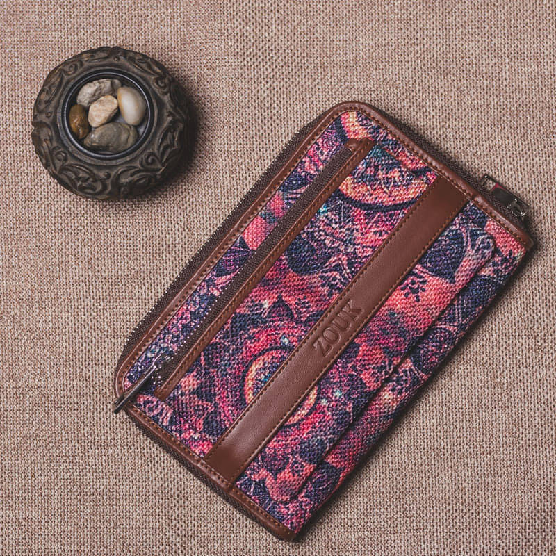     			Zouk - Jute Pink Women's Zip Around Wallet ( Pack of 1 )