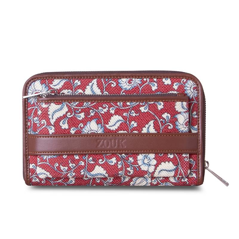     			Zouk - Jute Red Women's Zip Around Wallet ( Pack of 1 )
