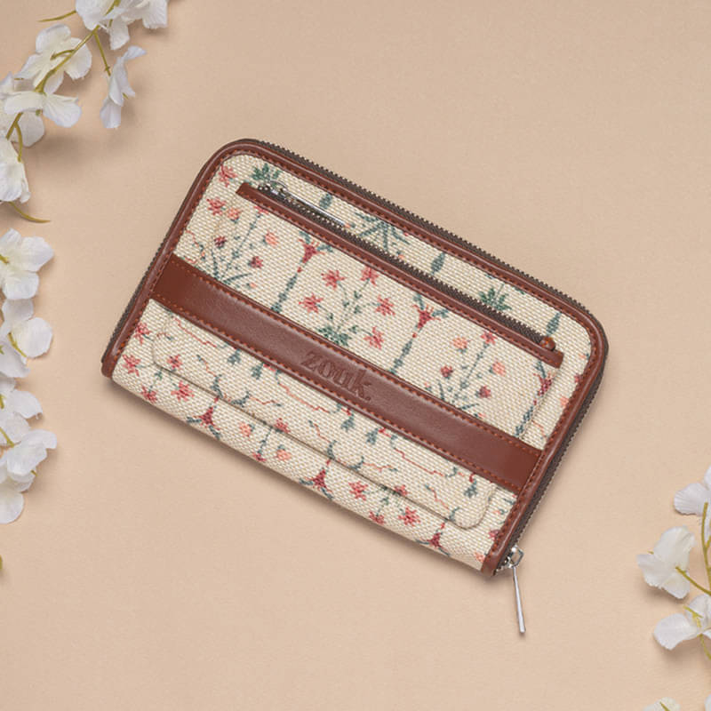     			Zouk - Jute White Women's Zip Around Wallet ( Pack of 1 )