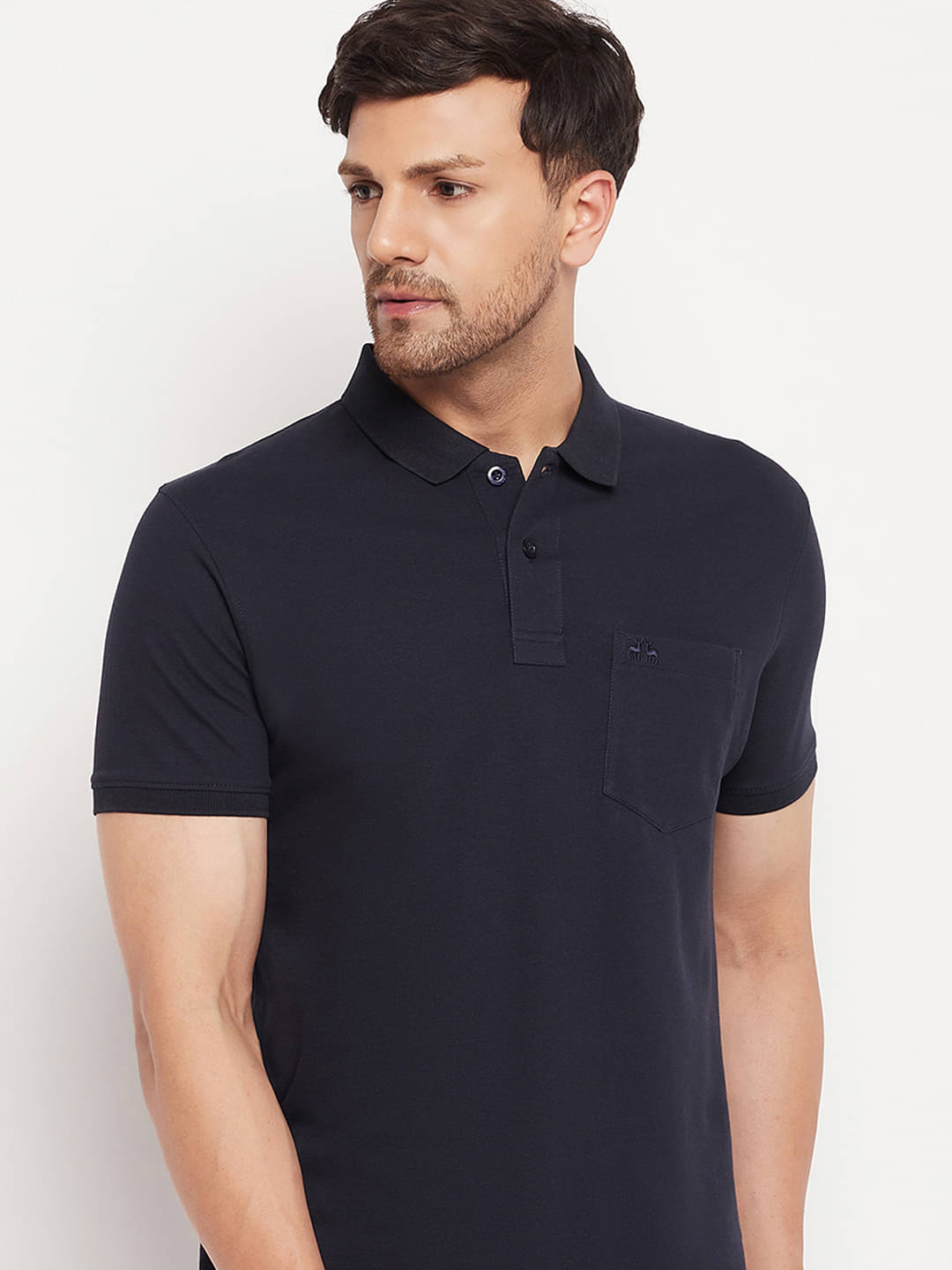     			98 Degree North Pack of 1 Cotton Regular Fit Solid Half Sleeves Men's Polo T Shirt ( Navy Blue )