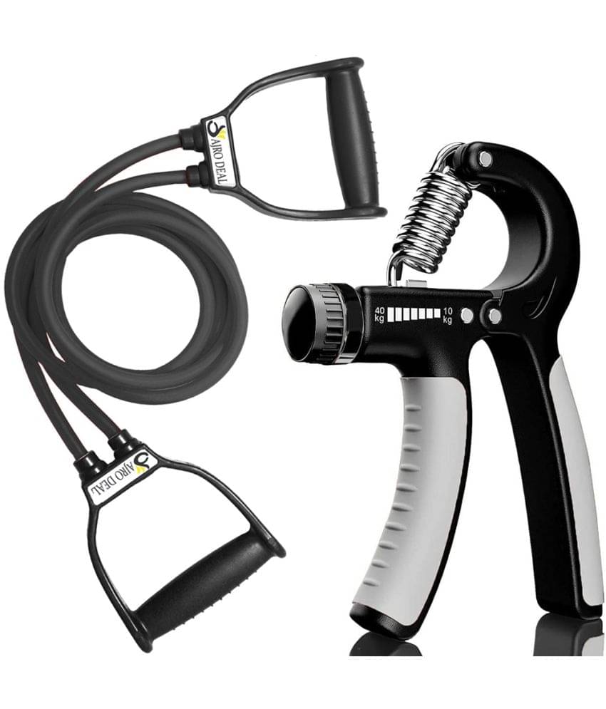     			AJRO DEAL Double Resistance Toning Band & Adjustable Hand Grip Strengthener for Exercise/Stretching, Forearm Exercise