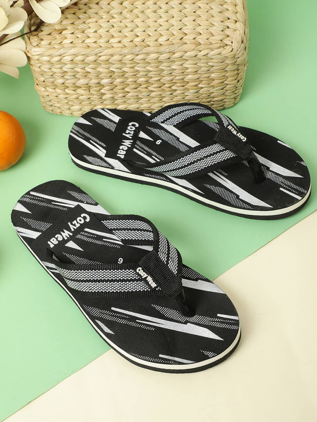 Cozy Wear - Black Men's Thong Flip Flop