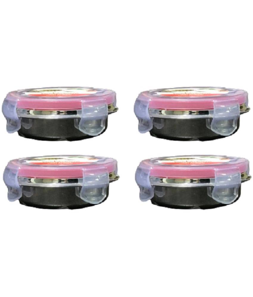     			Dynore - Sauce Container Steel Silver Utility Container ( Set of 4 )