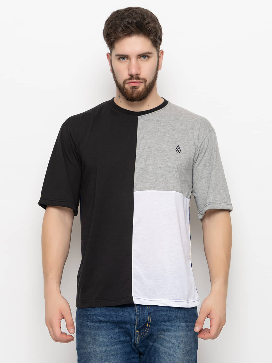 Emerald Pack of 1 Cotton Blend Regular Fit Men's T-Shirt ( Black )