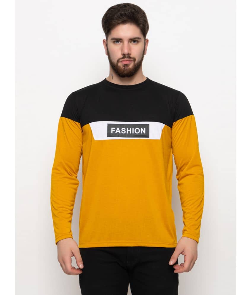 Emerald Pack of 1 Cotton Blend Regular Fit Men's T-Shirt ( Mustard )