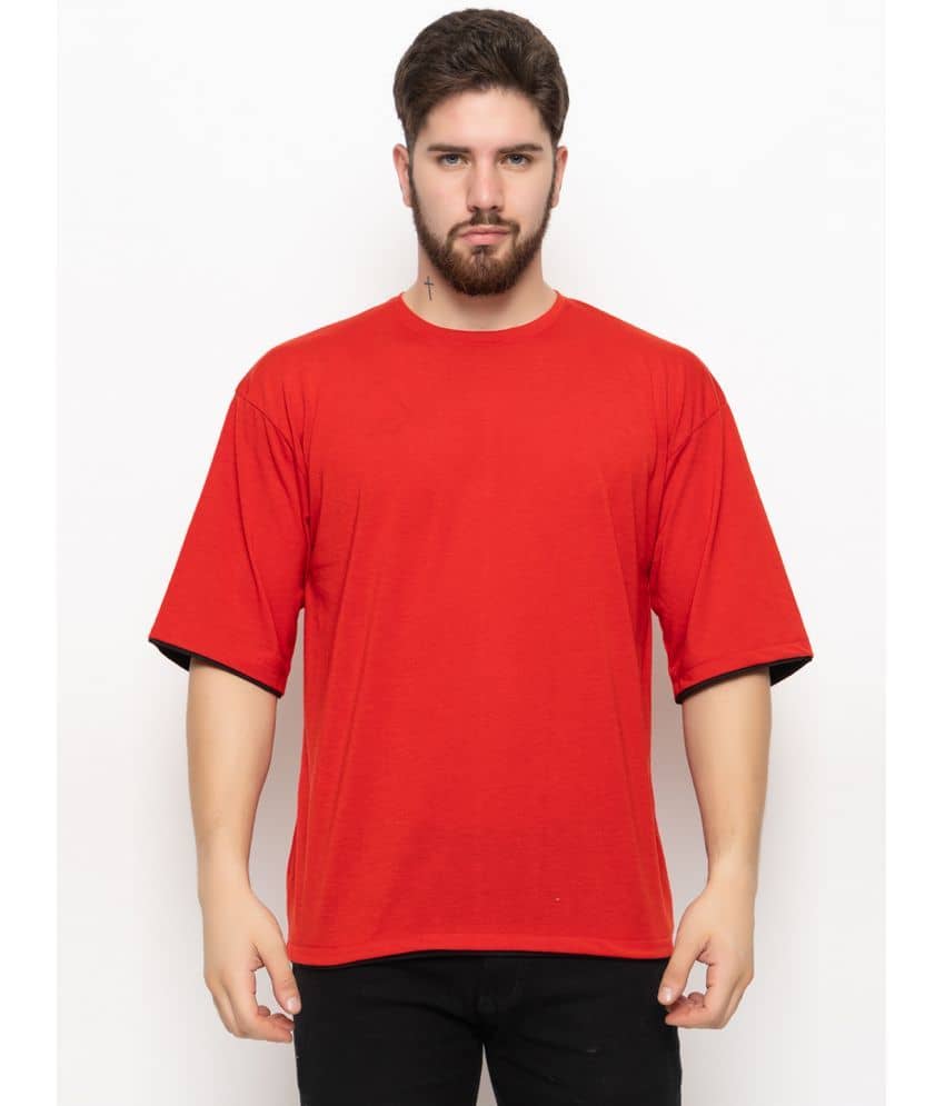 Emerald Pack of 1 Cotton Blend Regular Fit Men's T-Shirt ( Red )