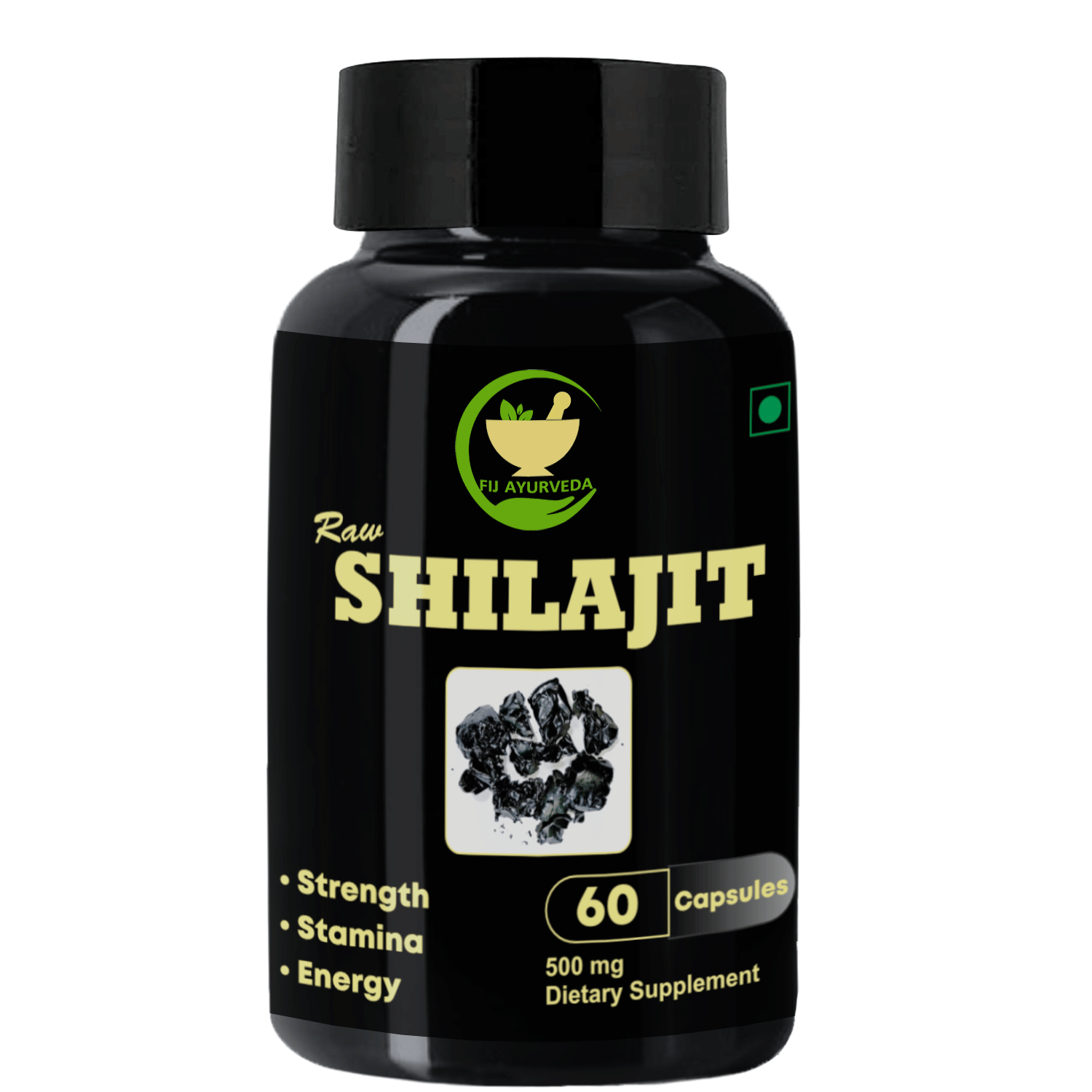     			FIJ AYURVEDA Raw Shilajit Capsule for Men & Women - 500mg 60 Capsules