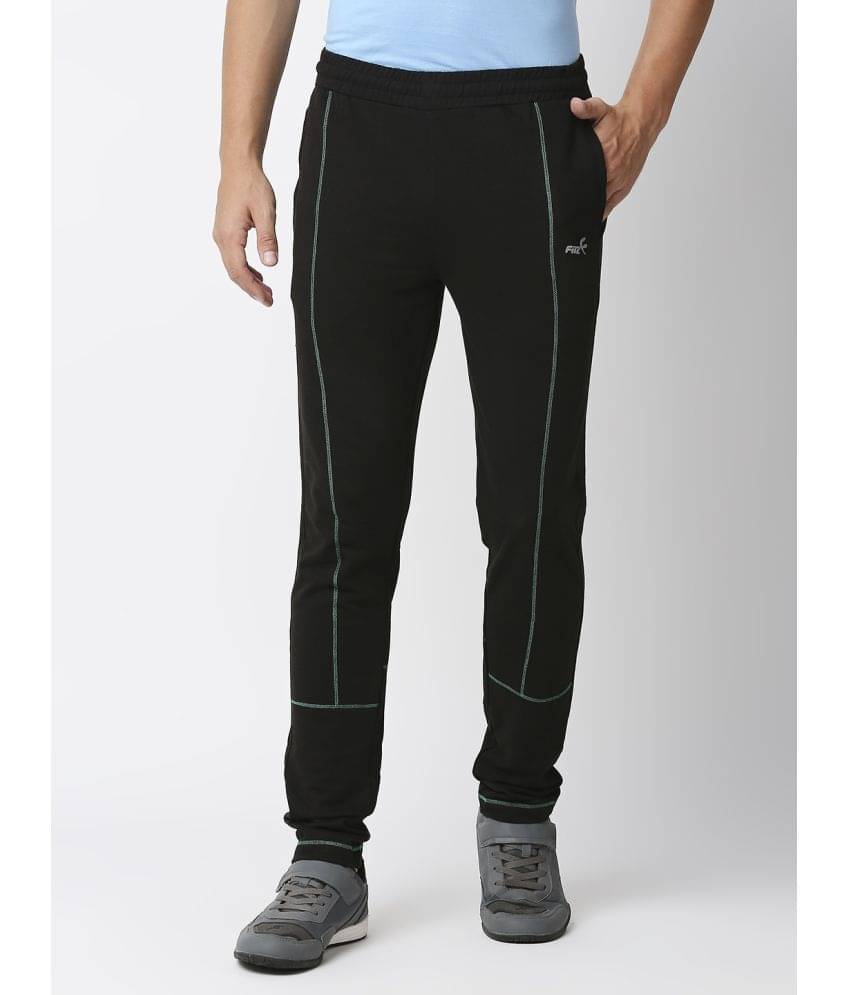 Fitz - Black Cotton Blend Men's Trackpants ( Pack of 1 ) Fitz - Black Cotton Blend Men's Trackpants ( Pack of 1 )