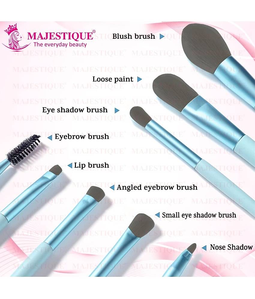 Majestique 8-Piece Makeup Brush Set with Mushroom Sponge Beauty Blender Mini Makeup Brush - 9 Pcs