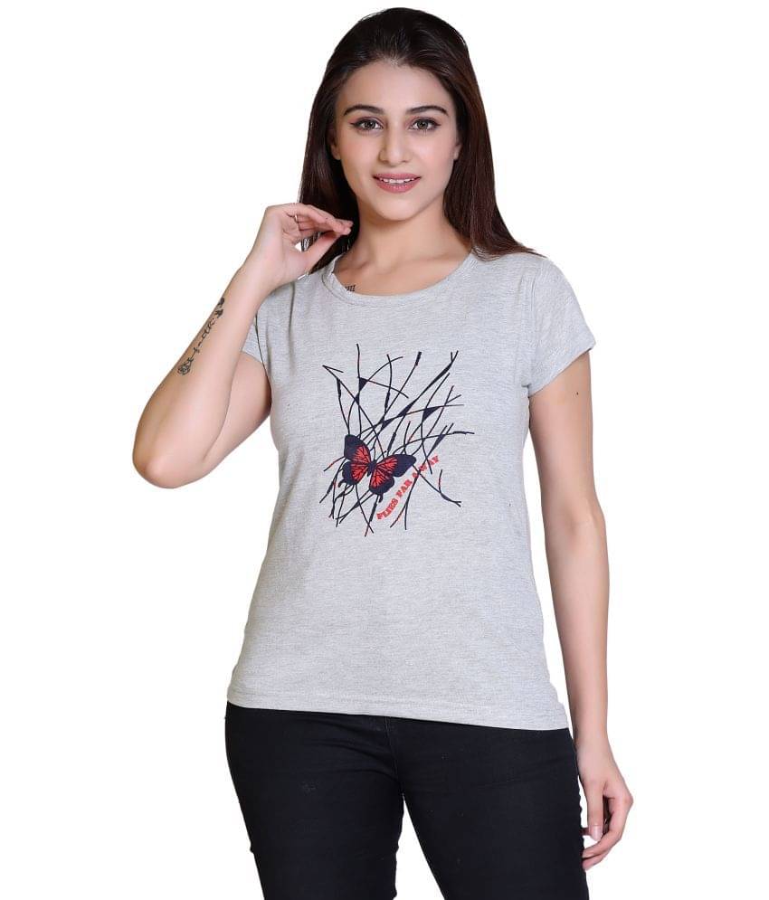     			Ogarti Women Cotton Blend Printed Regular Fit Round Neck T-Shirt ( Green )