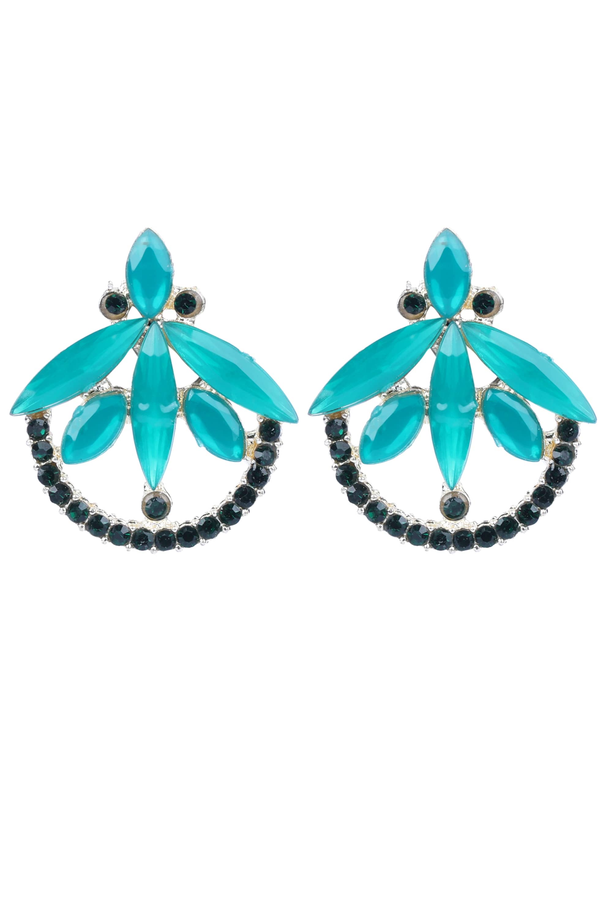 PUJVI - Green Hoops Earrings ( Pack of 1 ) - Earrings | Buy online on ZillyBuy