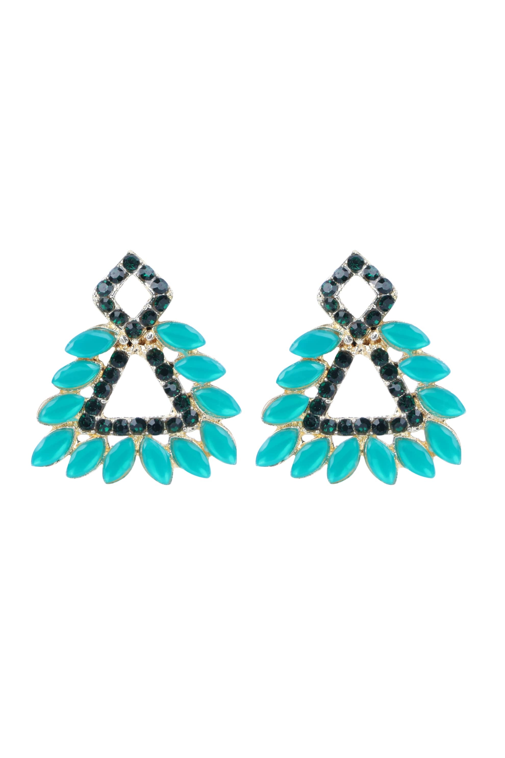 PUJVI - Green Stud Earrings ( Pack of 1 ) - Earrings | Buy online on ZillyBuy
