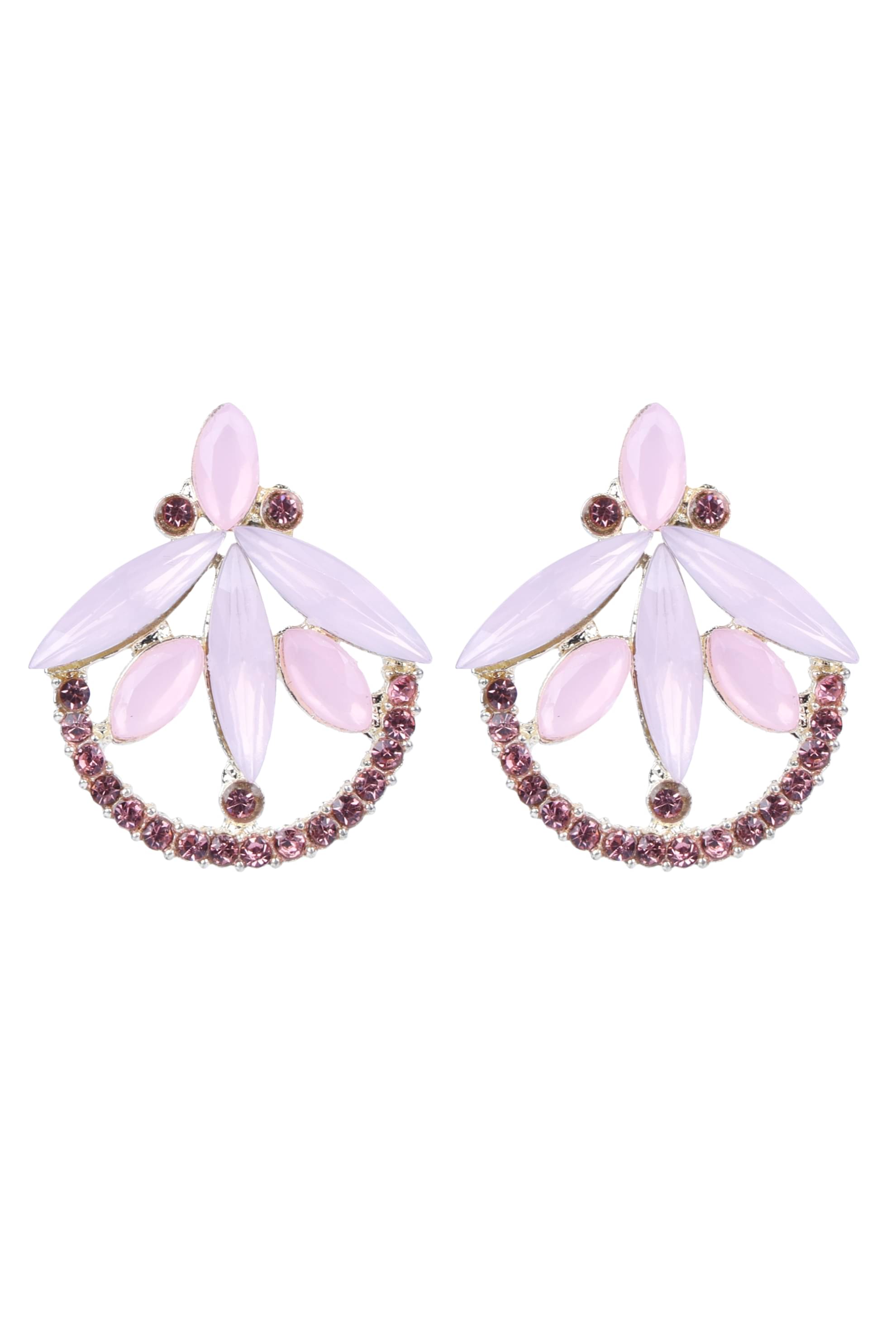     			PUJVI - Light Pink Hoops Earrings ( Pack of 1 )