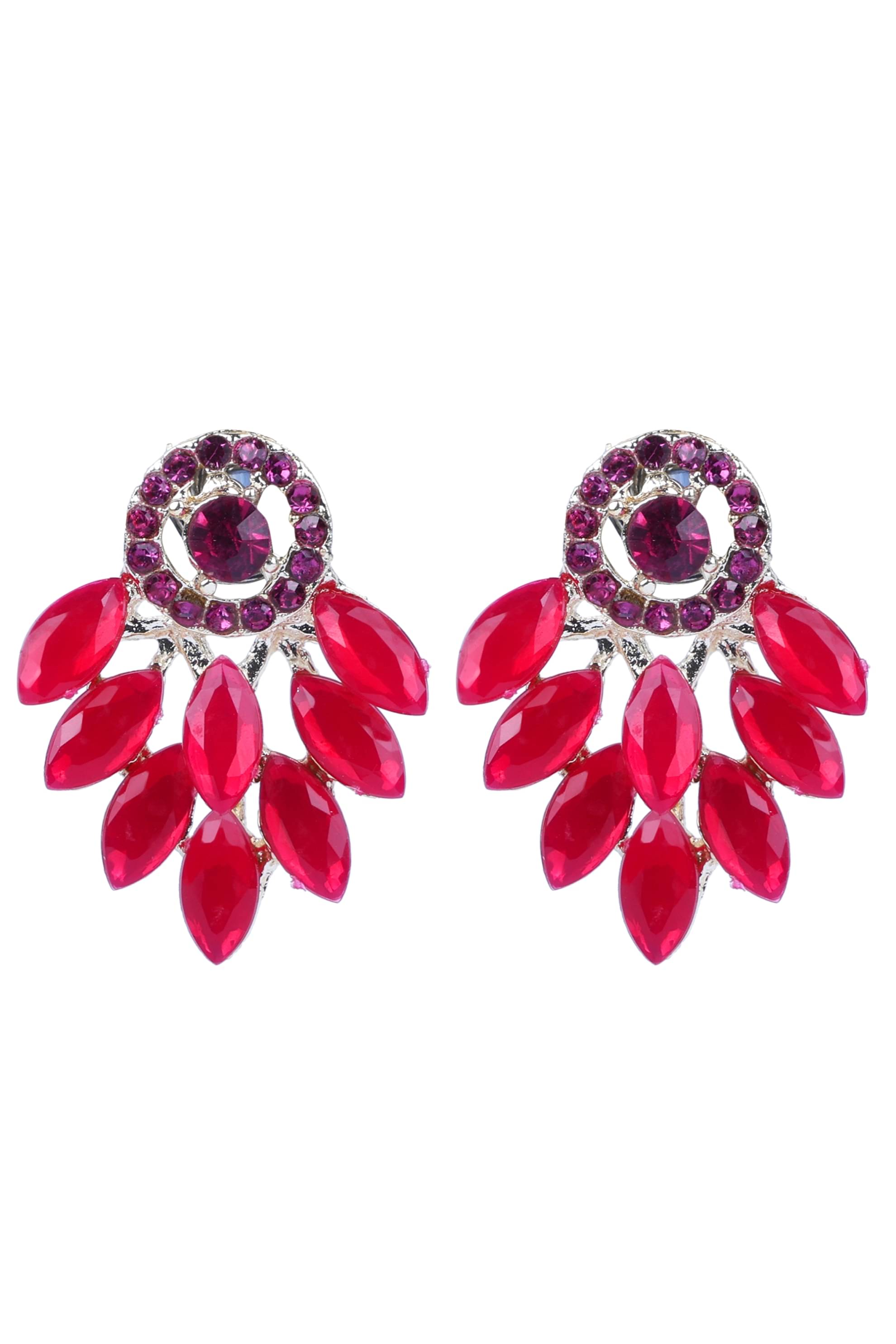     			PUJVI - Red Hoops Earrings ( Pack of 1 )