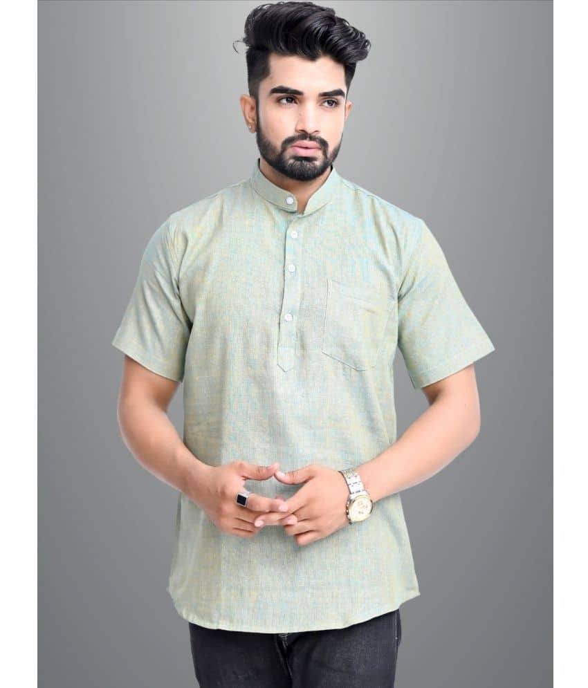 QuaClo - Light Blue Cotton Men's Regular Kurta ( Pack of 1 ) - Kurtas & Kurta Sets | Buy online on ZillyBuy