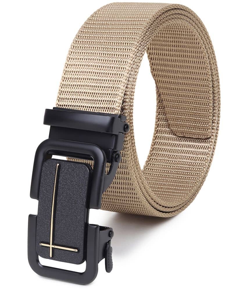 SILKSHOPPING - Beige Nylon Men's Casual Belt ( Pack of 1 )