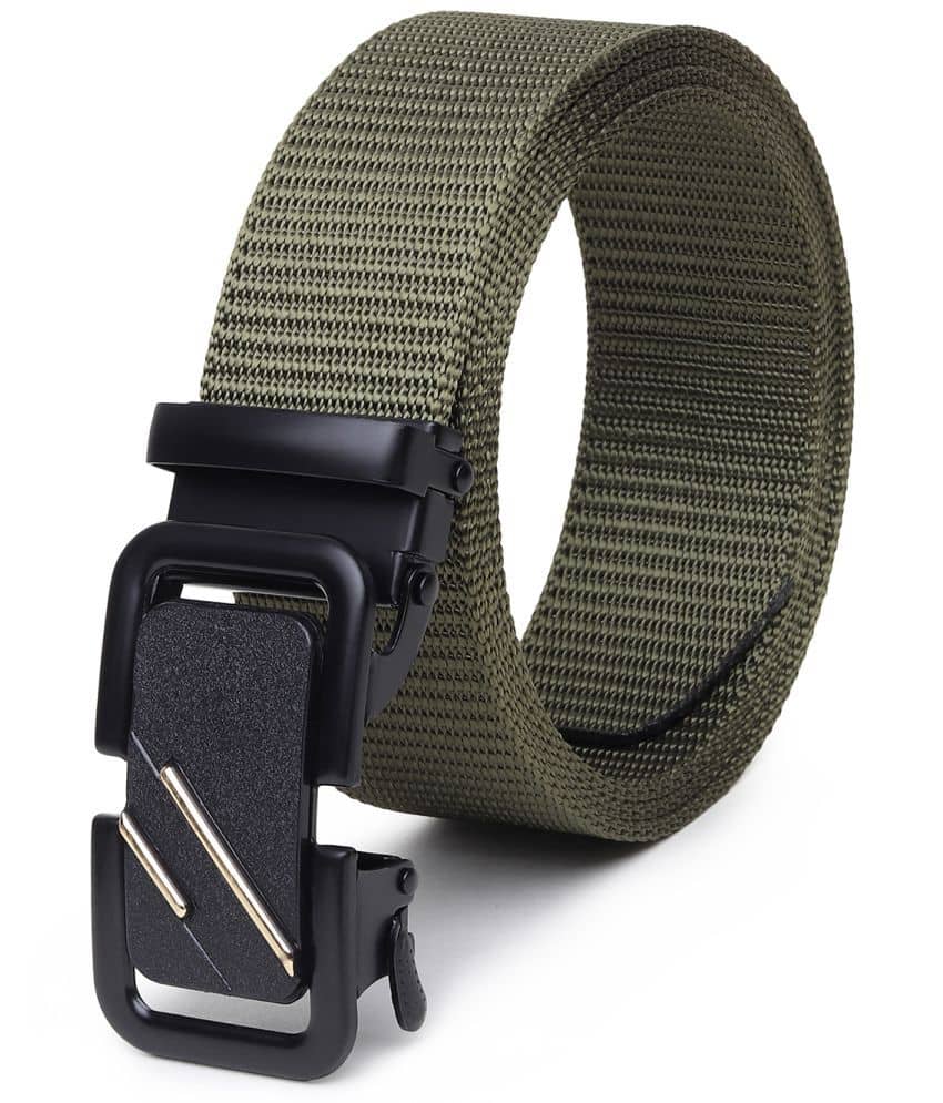 SILKSHOPPING - Green Nylon Men's Casual Belt ( Pack of 1 )
