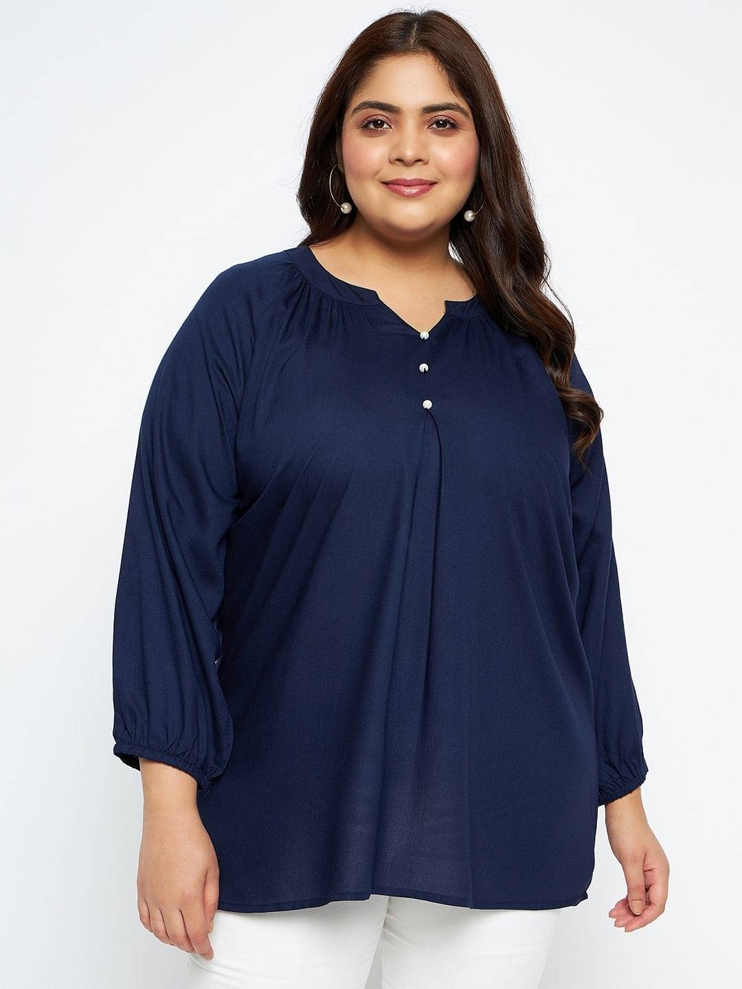     			VINAAN Women's Rayon Tunic ( Navy Blue )