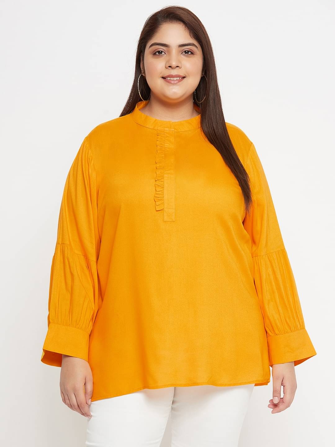 VINAAN Women's Rayon Regular Top ( Orange )     			VINAAN Women's Rayon Regular Top ( Orange )