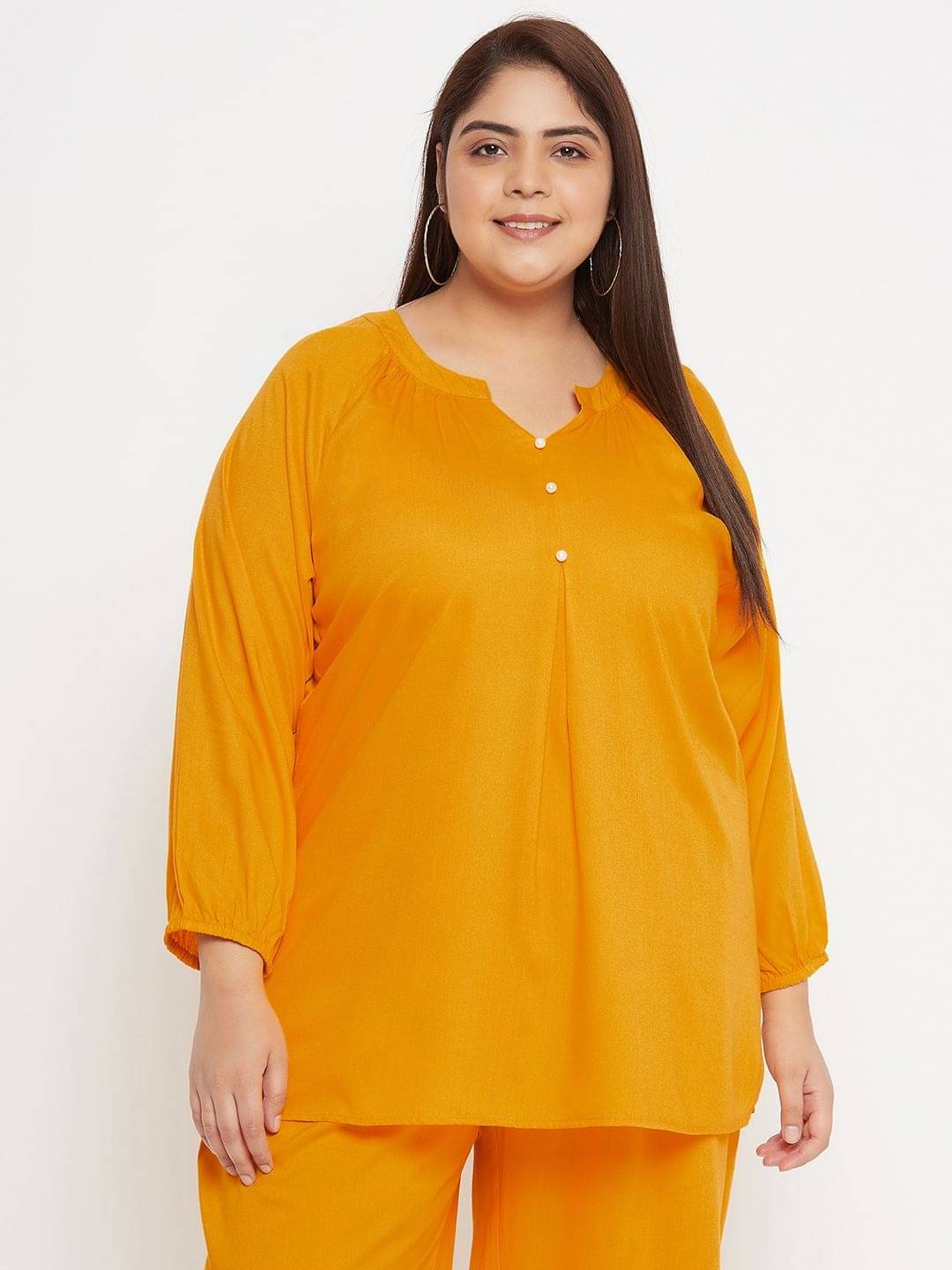     			VINAAN Women's Rayon Tunic ( Orange )
