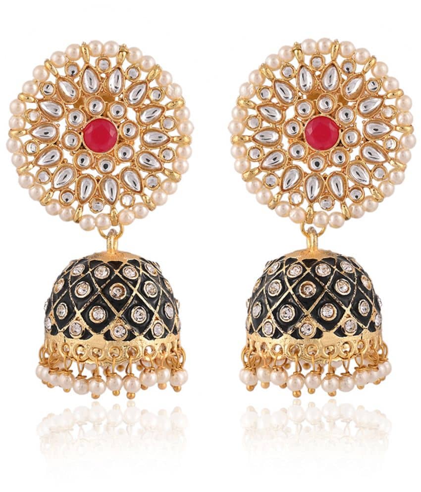 VIRAASI - Black Jhumki Earrings ( Pack of 1 ) - Earrings | Buy online on ZillyBuy