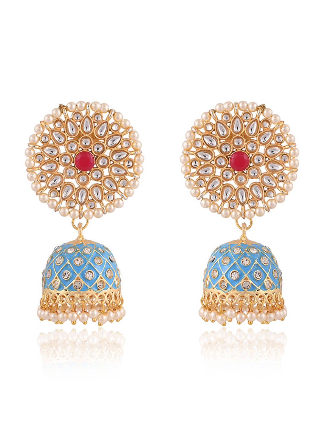 VIRAASI - Blue Jhumki Earrings ( Pack of 1 ) - Earrings | Buy online on ZillyBuy