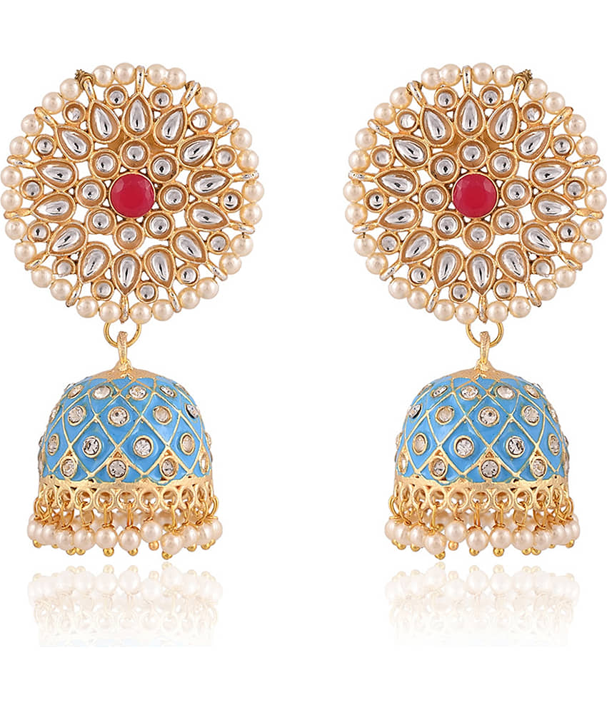 VIRAASI - Blue Jhumki Earrings ( Pack of 1 ) - Earrings | Buy online on ZillyBuy