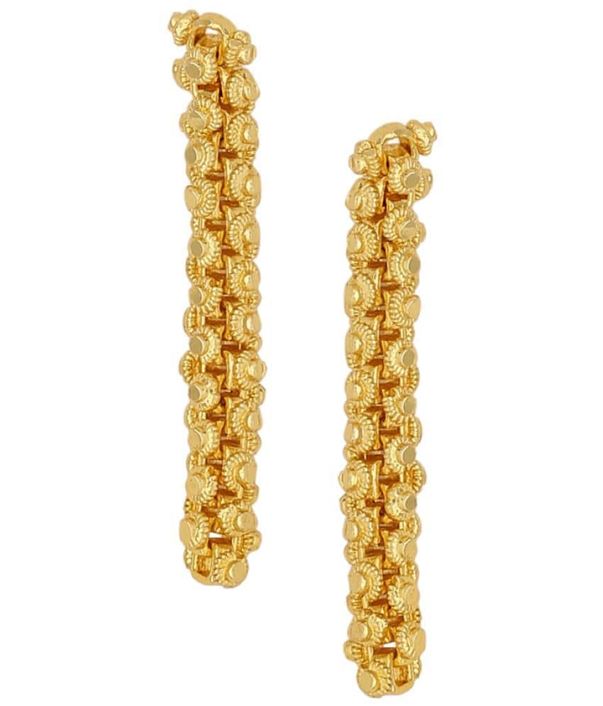 VIRAASI - Golden Drop Earrings ( Pack of 1 ) - Earrings | Buy online on ZillyBuy