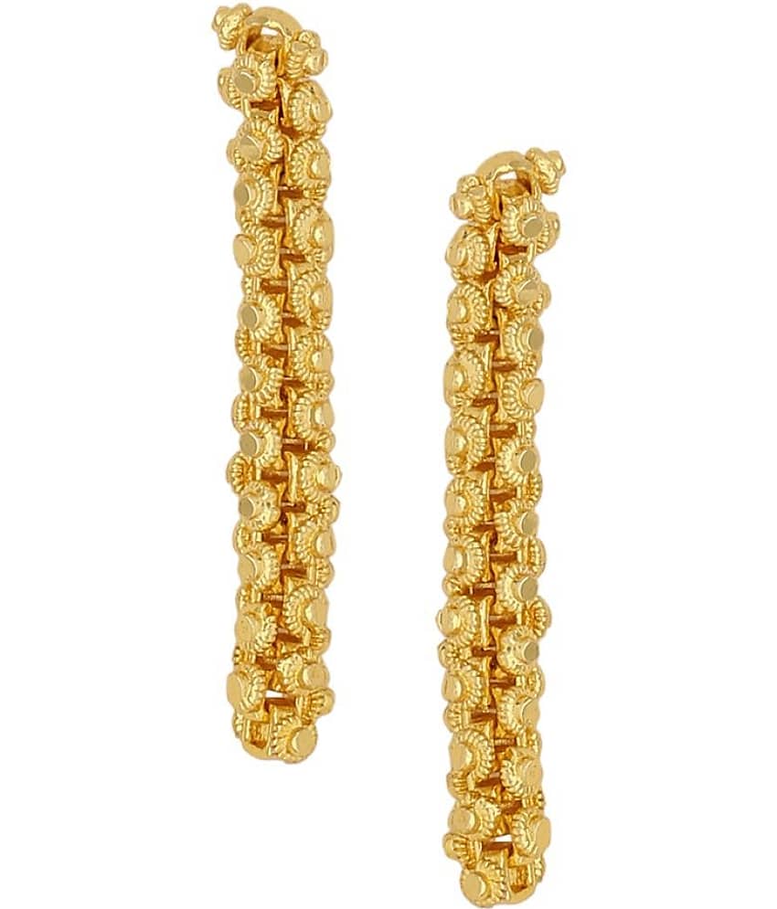VIRAASI - Golden Drop Earrings ( Pack of 1 ) - Earrings | Buy online on ZillyBuy