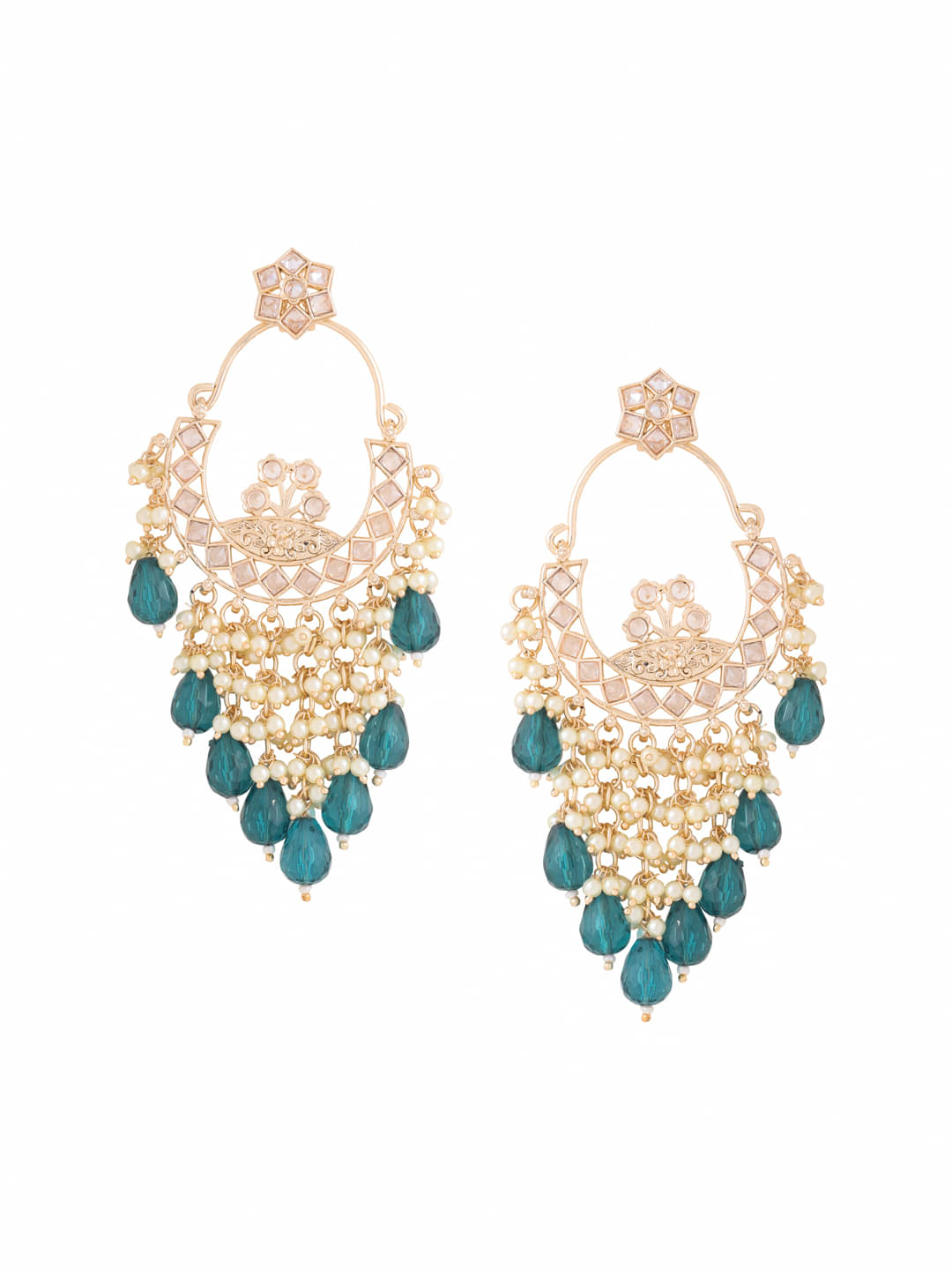    			VIRAASI - Green Danglers Earrings ( Pack of 1 )