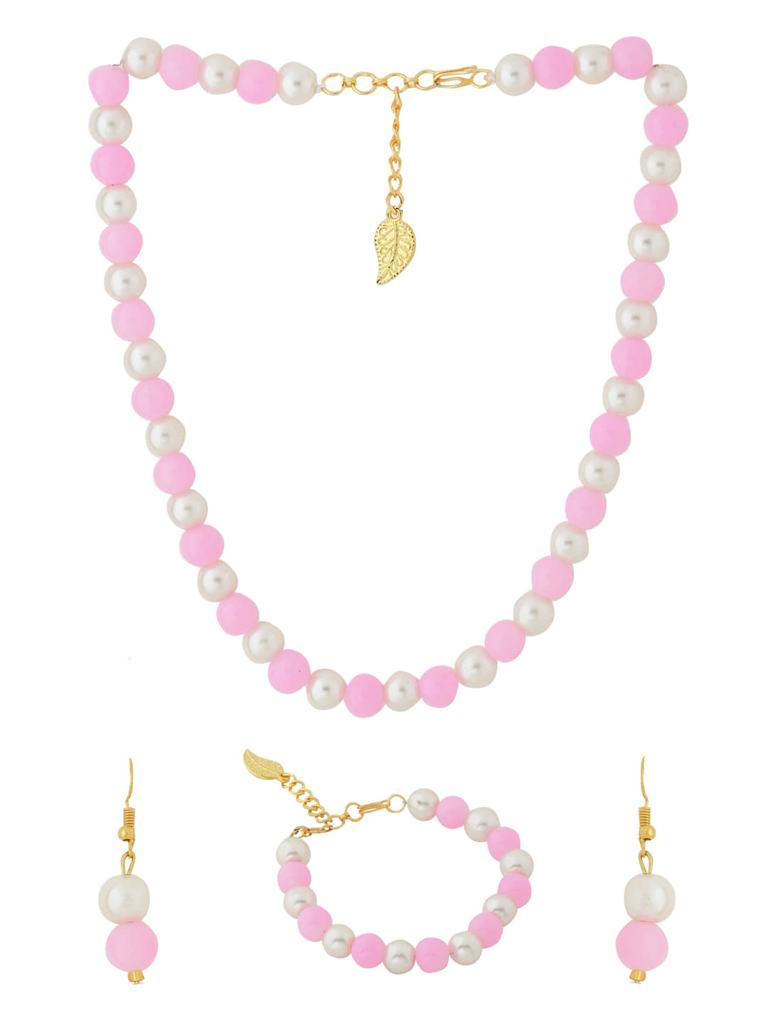 VIRAASI - Pink Alloy Necklace Set ( Pack of 1 )
