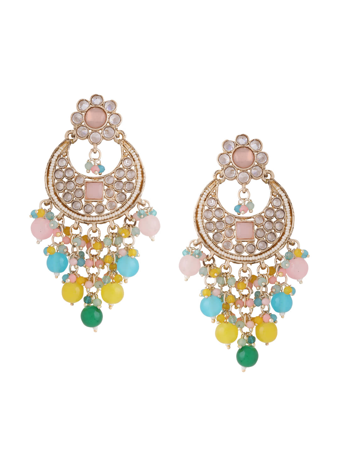 VIRAASI - Rose Gold Danglers Earrings ( Pack of 1 ) - Earrings | Buy online on ZillyBuy