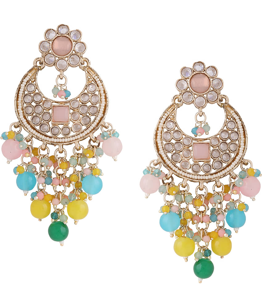 VIRAASI - Rose Gold Danglers Earrings ( Pack of 1 ) - Earrings | Buy online on ZillyBuy