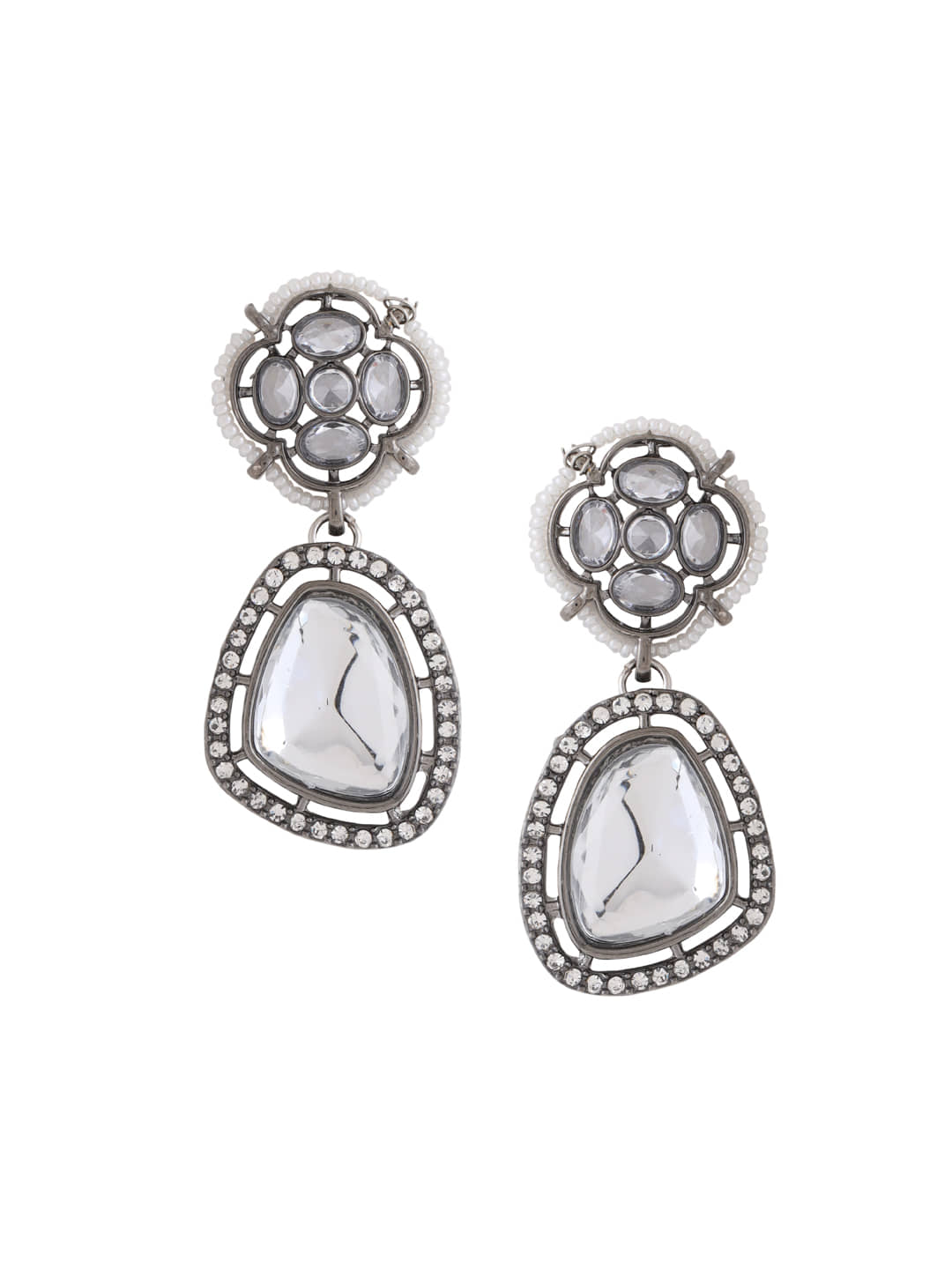 VIRAASI - Silver Danglers Earrings ( Pack of 1 ) - Earrings | Buy online on ZillyBuy