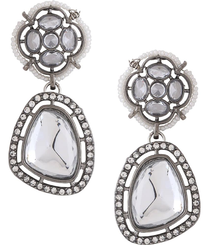 VIRAASI - Silver Danglers Earrings ( Pack of 1 ) - Earrings | Buy online on ZillyBuy