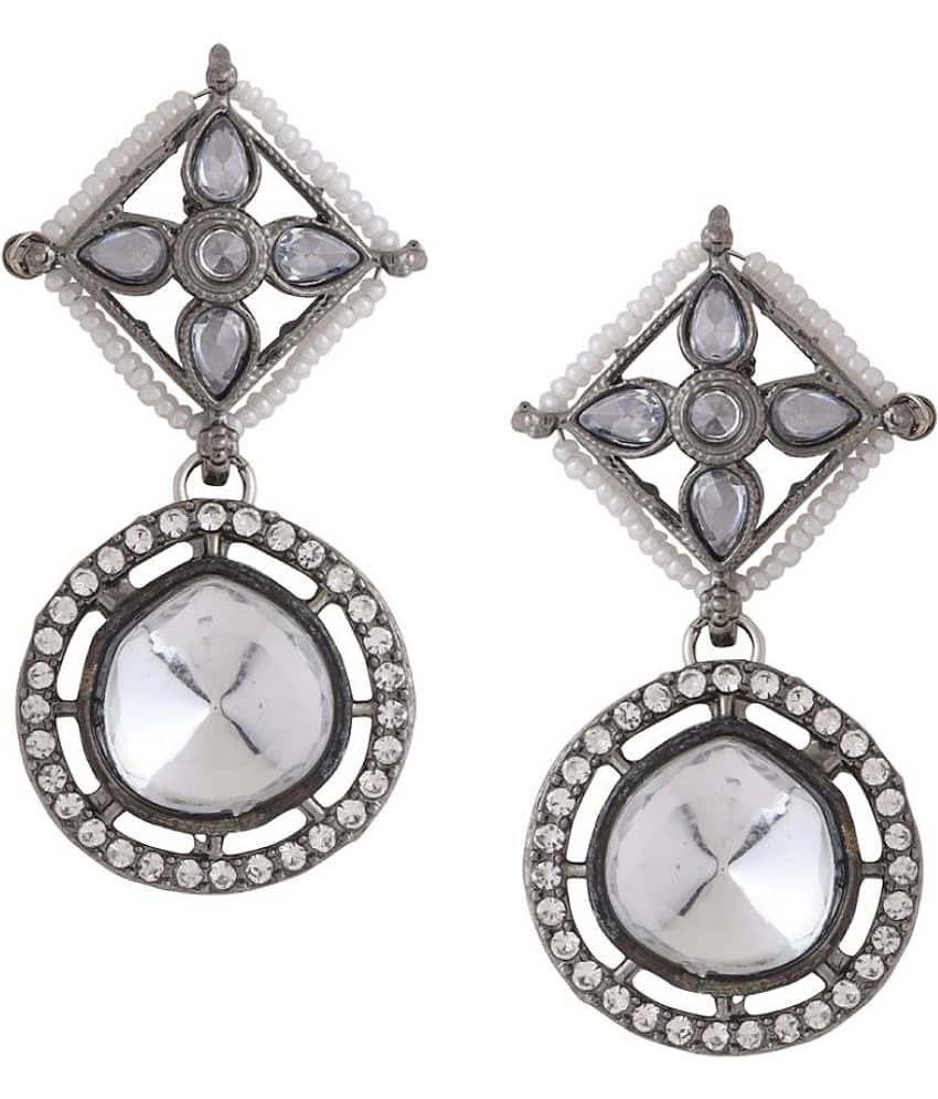VIRAASI - Silver Drop Earrings ( Pack of 1 ) - Earrings | Buy online on ZillyBuy