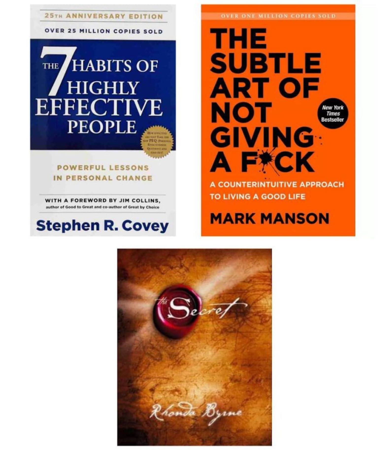 ( combo of 3 books ) 7 habit + the subtle art + the secret ( combo of 3 books ) 7 habit + the subtle art + the secret