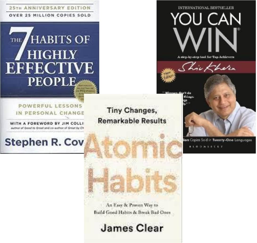 7 habits of highly effective people + Atomic Habits + You Can Win 7 habits of highly effective people + Atomic Habits + You Can Win