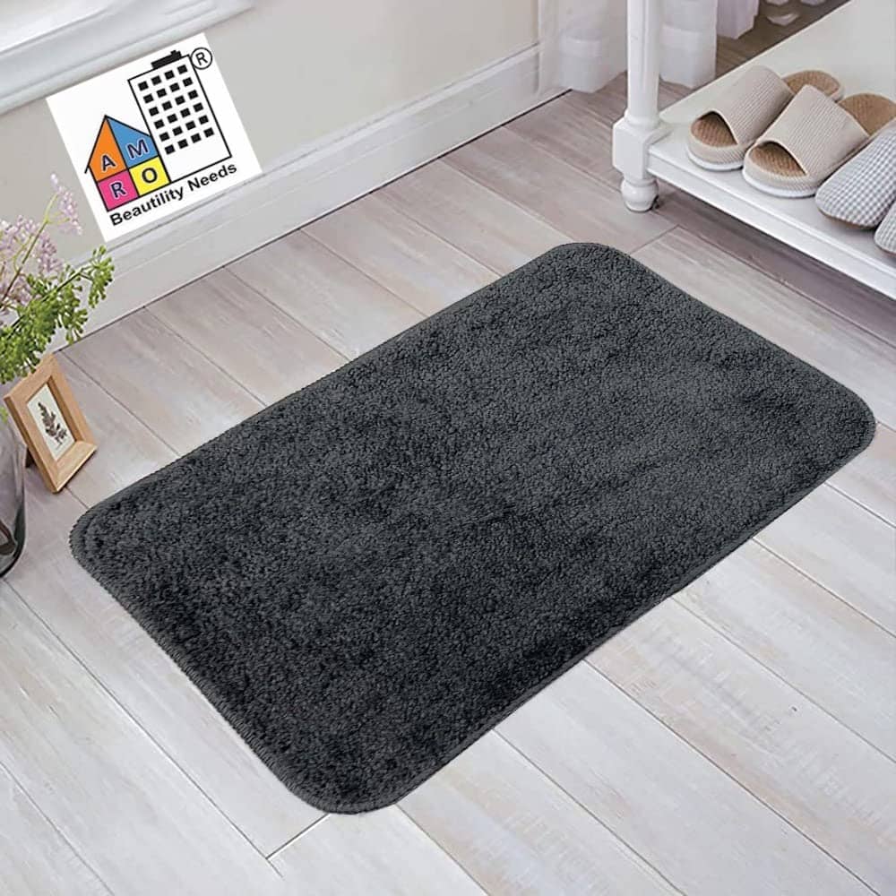 AMRO Beautility Needs Anti-skid Microfibre Bath Mat 40x60 cm ( Pack of 1 ) - Gray