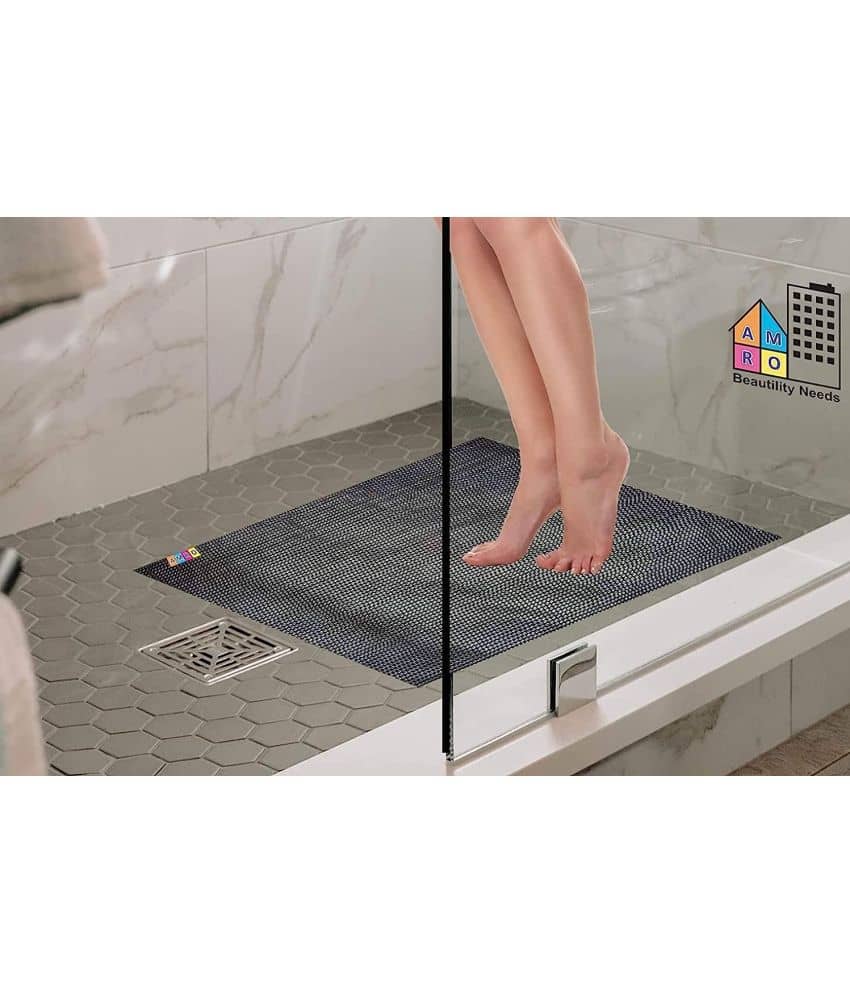 AMRO Beautility Needs Anti-skid PVC Bath Mat Other Sizes cm ( Pack of 1 ) - Gray